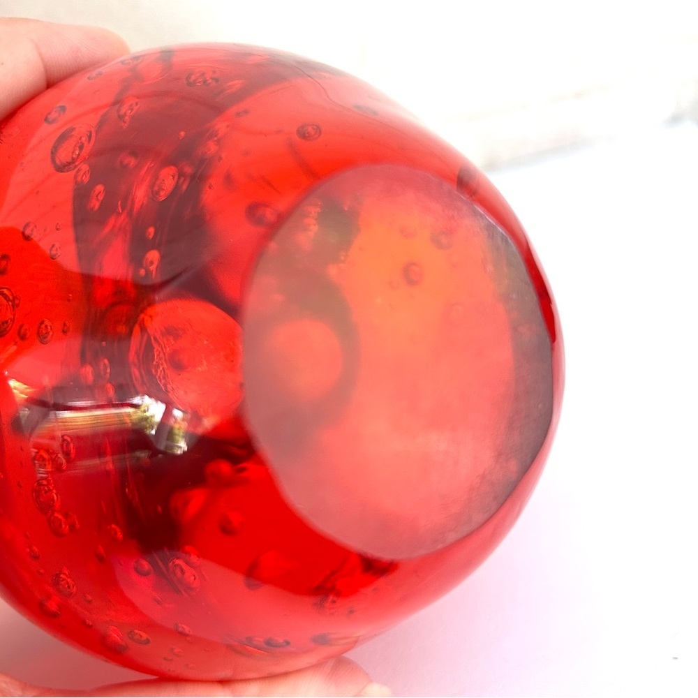 Red Apple Paperweight Brass Stem - Picture 4 of 6